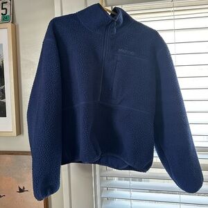 Marmot Quarter Zip Fleece Blue Medium